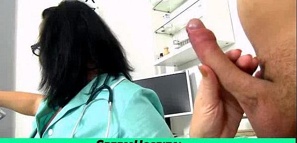  CFNM handjob at hospital feat. stockings lady Danielle